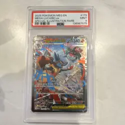 Pokemon Mega Lucario ex Me01 Special Illustration Rare Holo 179/132 PSA 9 2025 - Image 1