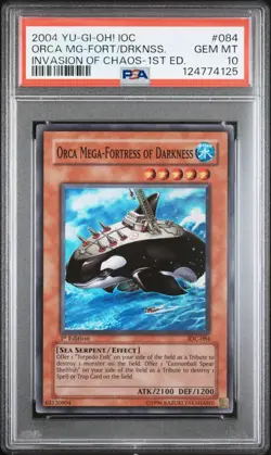 Yugioh 2004 Orca Mega-Fortress of Darkness IOC-084 1st Edition PSA 10 (POP 21) - Image 2