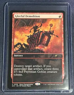 MTG Gleeful Demolition (36/53) Store Championship Promo Magic the Gathering Card - Image 1