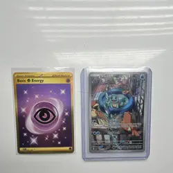 Pokemon Squirtle Holo 148/142 & Basic Psychic Energy Card Lot 207/165 - Image 1