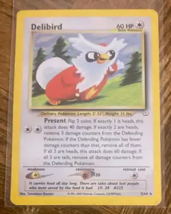 2001 POKEMON NEO REVELATION DELIBIRD CARD 5/64 BASIC 60 HP - Image 1