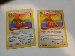 Pokemon TCG Dragonite Fossil 19/62 Non-Holo Unlimited Rare Card x2 - Image 1