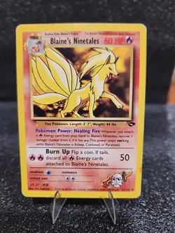 Pokemon Blaine's Ninetales Non-Holo Rare Card 21/132 Gym Challenge - Image 2