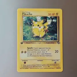Pikachu 60/64 1st edition 50 HP Common Pokemon Card Wizards 1999 - Image 1
