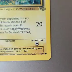 Pikachu 60/64 1st edition 50 HP Common Pokemon Card Wizards 1999 - Image 4
