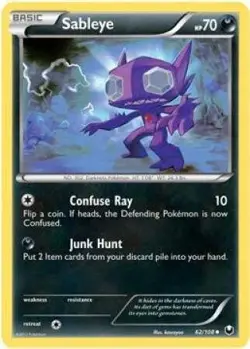 Pokemon Dark Explorers Uncommon Card - Sableye 62/108 - Image 1