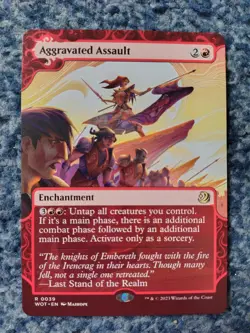MAGIC THE GATHERING MTG 1x AGGRAVATED ASSAULT ENCHANTING TALES WILDS OF WOT NM/M - Image 1
