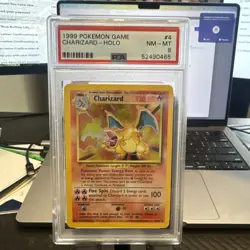 1999 POKEMON BASE SET UNLIMITED #4 CHARIZARD-HOLO PSA 8 - Image 2