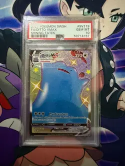 2021 Pokemon Shining Fates SHINY DITTO VMAX SV119/SV122 PSA 10 GEM MINT - Image 1