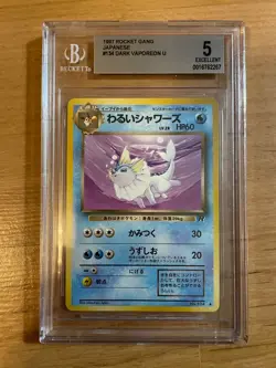 Pokemon TCG 1997 Japanese Dark Vaporeon Rocket Gang 134 BGS 5 - Image 1