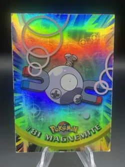 2000 TOPPS Chrome Pokemon Magnemite #81 TV Animation - Series 2 Holo Foil - Image 1