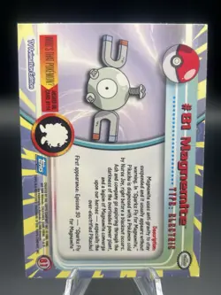 2000 TOPPS Chrome Pokemon Magnemite #81 TV Animation - Series 2 Holo Foil - Image 2