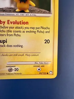 Pichu - 93/123 Mysterious Treasures - Pokemon TCG - 2007 - Image 4