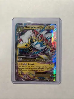 Pokemon Mega M Ampharos EX Ultra Rare Card Ancient Origins 28/98 - Image 1