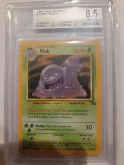 Muk 28/62 Non Holo - BGS 8.5 Unlimited Fossil Set WoTC Pokemon - English - MINT - Image 1
