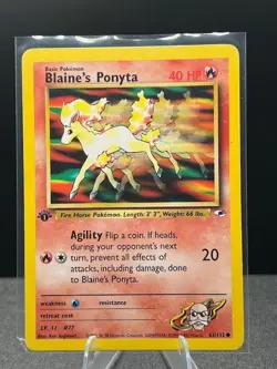 Blaine's Ponyta 63/132 - Regular - Gym Heroes 1st Edition - Pokemon TCG NM - Image 1