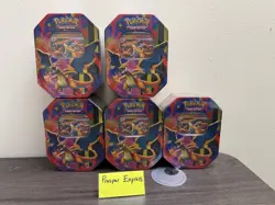 LOT OF 5 - Pokemon TCG Mega Charizard Y Ex Tin Sealed New - Image 1