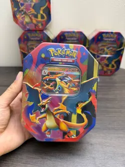 LOT OF 5 - Pokemon TCG Mega Charizard Y Ex Tin Sealed New - Image 2