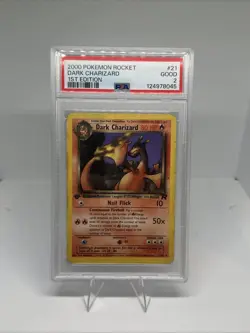 Pokemon Dark Charizard TCG 21/82 Non-Holo Rare 1st Edition PSA 2 - Image 1