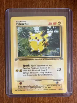 [LP+/NM] 1999 Pokemon Jungle Pikachu 1st Edition #60/64 Common - Image 1