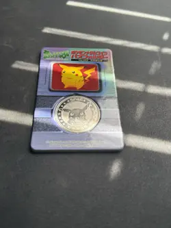 1998 Pokemon Meiji Pikachu 025 Lottery Medal with Backing Rare Prize Coin Pmc2 - Image 2
