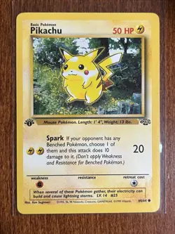 [MP+/LP] 1999 Pokemon Jungle Pikachu 1st Edition #60/64 Common - Image 1
