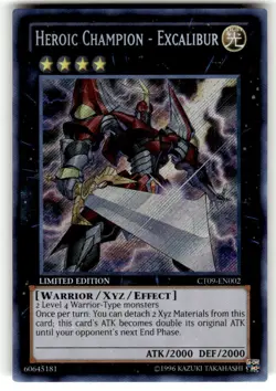 Yugioh Heroic Champion - Excalibur CT09-EN002 Secret Rare Limited Edition NM - Image 1