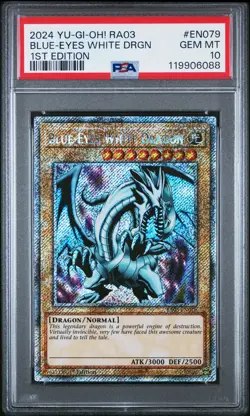 2024 YU-GI-OH! RA03-QUARTER CENTURY BONANZA 1ST ED BLUE-EYES WHITE DRAGON PSA 10 - Image 1