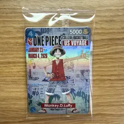 RARE One Piece College Basketball Monkey.D.Luffy CCG US Voyage Promo Card 1 of 2 - Image 1