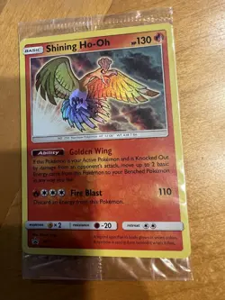 2017 Pokemon Shining Ho-Oh SM70 Black Star Promo Card Sealed - Image 1