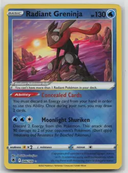 Pokemon Card Radiant Greninja Radiant Rare SWSH10: Astral Radiance 046/189 - Image 1