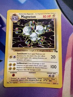 Pokemon TCG Magneton Fossil Card 26/62 Unlimited Rare Non-Holo - Image 1