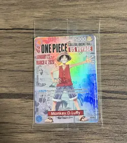 One Piece Monkey D. Luffy US Voyage College Basketball Promo Card - SEALED - Image 1