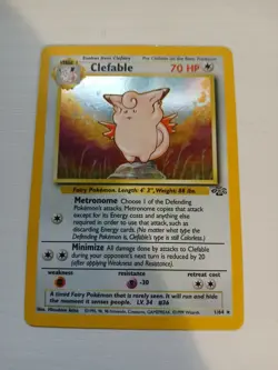 Pokemon TCG Clefable Holo Unlimited Rare Card Jungle Base Set 1/64 - Image 1