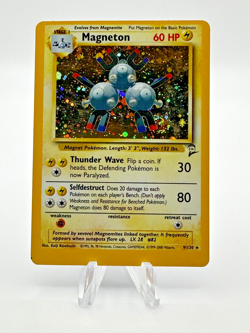 Pokemon Card MISCUT ERROR Magneton 9/130 Base Set 2 Holo Rare - Image 1