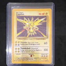 Pokemon Base Set Zapdos 16/102 Basic Card 1999 90 HP Thunder Thunderbolt - Image 1