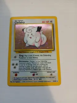 Pokemon TCG Clefairy Base Set Holo Unlimited Rare Card 5/102 - Image 1