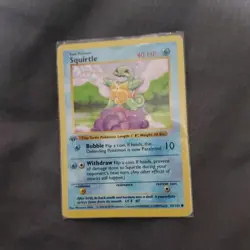 Pokemon Squirtle Base Set Shadowless 1st Edition 63/102 Regular 40 HP Card - Image 1