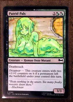 Putrid Pals Altered Art Hand Painted MTG Magic the Gathering Anime Girl TMNT - Image 1