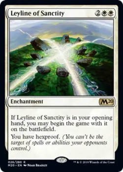 MTG - Leyline of Sanctity - Core Set 2020 - NM, English Magic FLAT RATE SHIP - Image 1