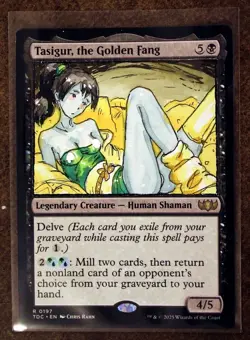 Tasigur, the Golden Fang Altered Art Hand Painted MTG Magic the Gathering Anime - Image 1