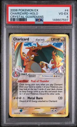 2006 Pokemon EX Crystal Guardians Charizard Holo Rare 4/100 PSA 4 - Image 1