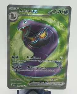 Arbok ex 185/165 Scarlet & Violet 151 Full Art Ultra Rare Holo Pokemon Card NM - Image 1