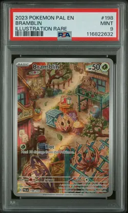 2023 POKEMON PAL EN-PALDEA EVOLVED ILLUSTRATION RARE #198 BRAMBLIN PSA 9 - Image 1