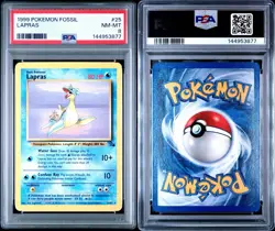 1999 Pokemon Fossil Lapras #25 PSA 8 NM-MT - Image 3