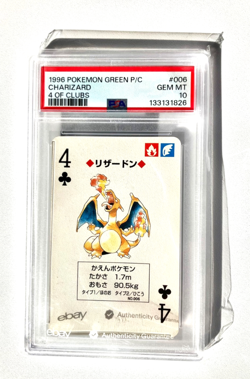 1996 Charizard #006 4 Of Clubs Pokemon Green Playing Card JPN PSA 10, Ships Free - Image 3