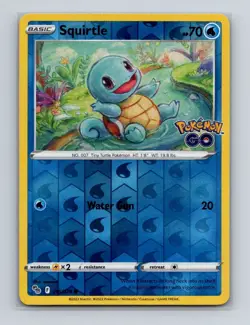 Squirtle 015 2022 Pokemon Pokemon Go Reverse Holo Card NM+ - Image 1