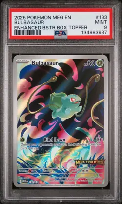 2025 Pokemon Mega Evolution Enhanced Box Topper BULBASAUR #133 PSA 9 - Image 1