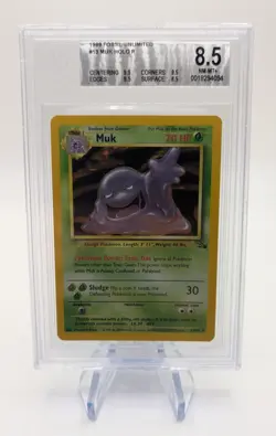BGS 8.5 NM-MT+ Muk 13/62 Holo Unlimited 1999 Pokemon Fossil - Image 1