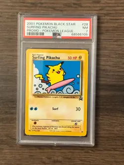 Pokemon Black Star Surfing Pikachu Pokemon League Promo PSA 7 PSA # 68566105 - Image 2